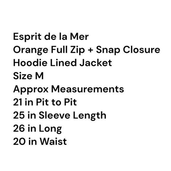 Esprit Womens Orange Hooded Full Zip Up Rain Jacket All Weather Windbreaker M - Picture 2 of 11